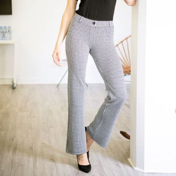 BETABRAND Yoga Bootcut Gingham Pants Size Small Petite - Picture 6 of 16